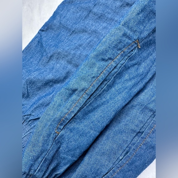 Women's Denim Sleeveless Mini Shirtdress Ava & Viv Dark denim Wash - Picture 4 of 10